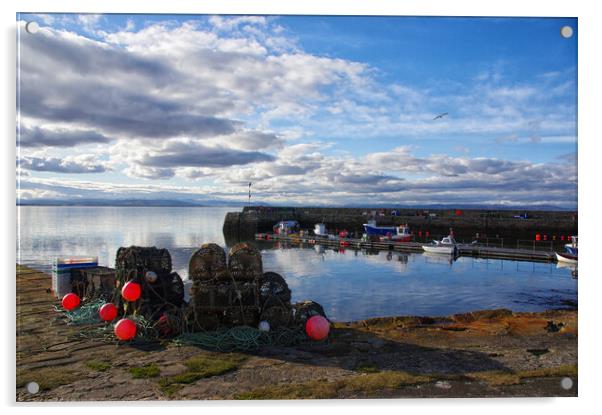 Portmahomack Harbour Scotland Acrylic by Jacqi Elmslie