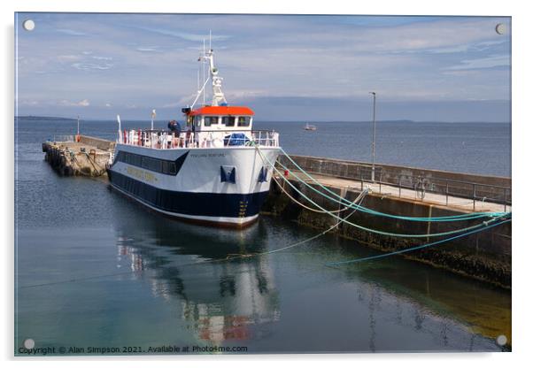John O'Groats Ferry Acrylic by Alan Simpson