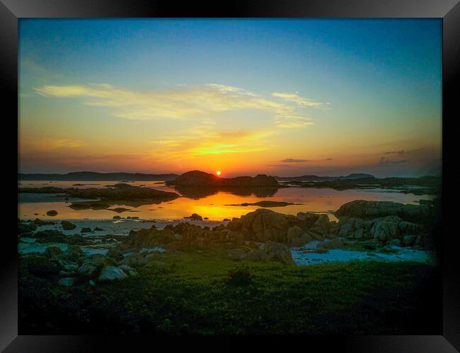 Sundown from Fionnport Framed Print by alan todd