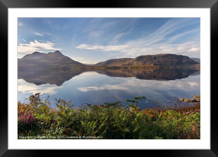 Summer Reflections Upper Loch Torridon  Framed Mounted Print by Barbara Jones