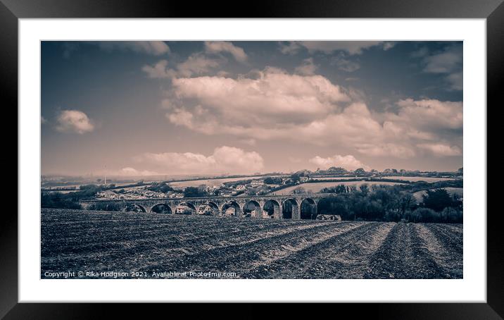 Angarrack Viaduct landscape, Hayle, Cornwall  Framed Mounted Print by Rika Hodgson