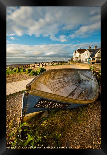 The seafront at Whitstable, Kent Framed Print by Justin Foulkes