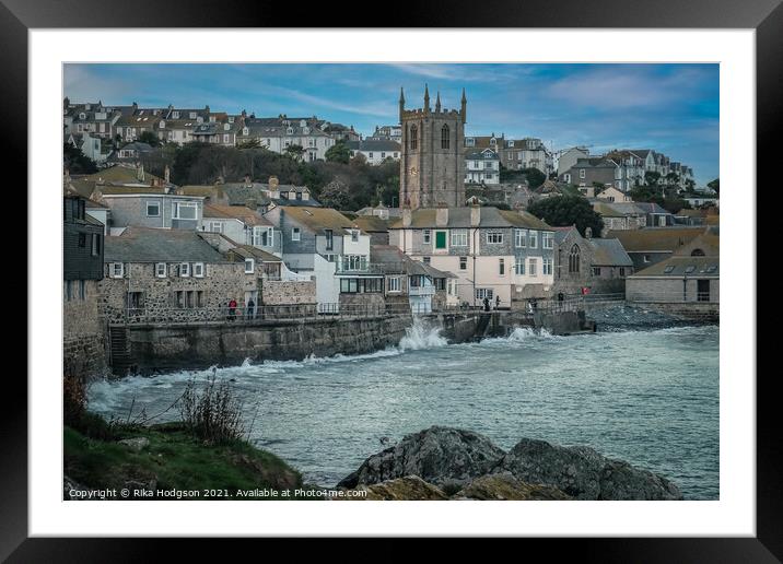 St Ives Landscape, Cornwall, England Framed Mounted Print by Rika Hodgson
