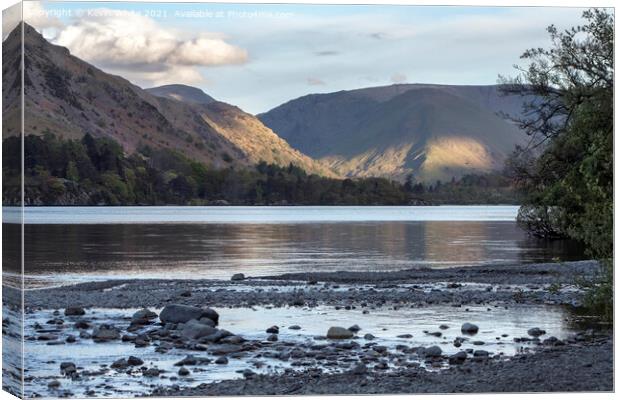 Ullswater with a touch of evening sun Canvas Print by Kevin White