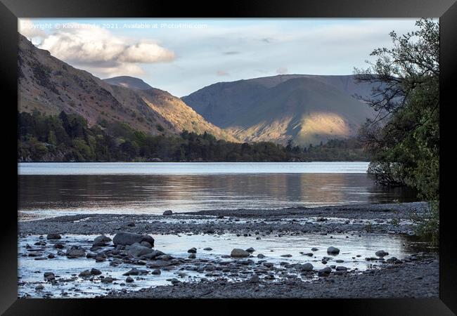 Ullswater with a touch of evening sun Framed Print by Kevin White