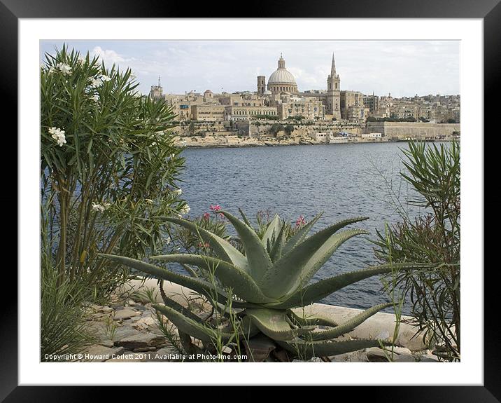 Valletta waterfront Framed Mounted Print by Howard Corlett