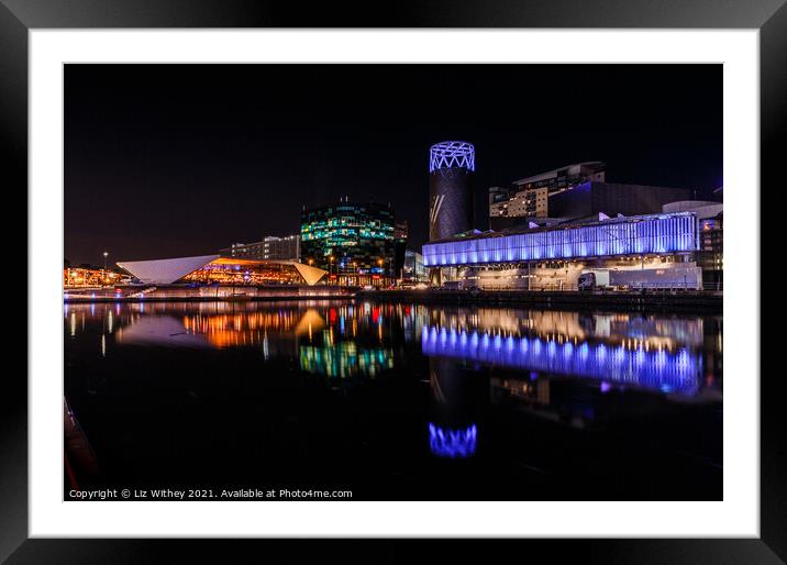 The Lowry, Salford Quays Framed Mounted Print by Liz Withey