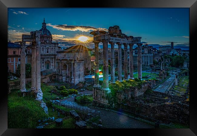 The Ancient Roman Forum At Sunrise Framed Print by Chris Lord