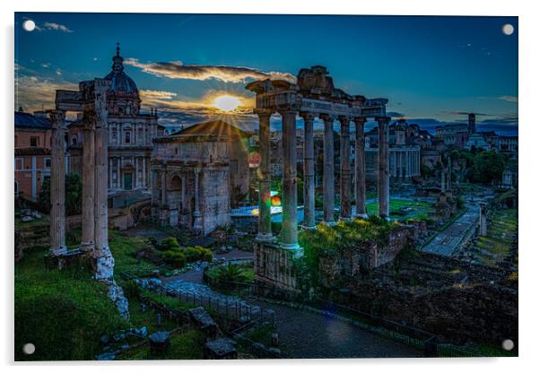 The Ancient Roman Forum At Sunrise Acrylic by Chris Lord