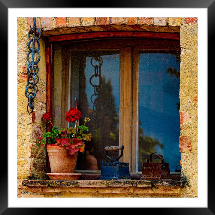 Rustic Italian Farm Window Framed Mounted Print by Chris Lord