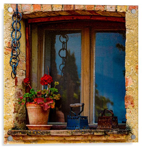 Rustic Italian Farm Window Acrylic by Chris Lord