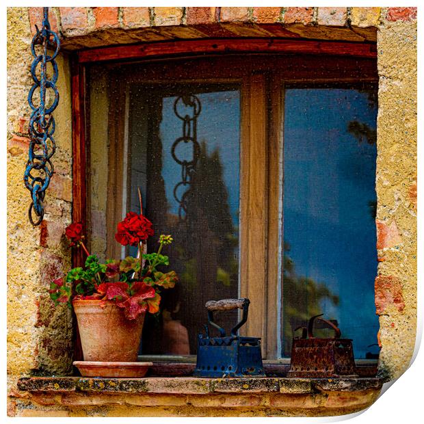 Rustic Italian Farm Window Print by Chris Lord