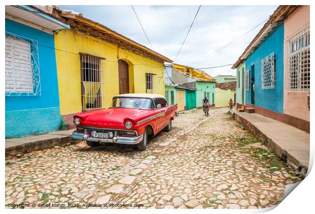 Classic Car in Trinidad, Cuba Print by detlef klahm