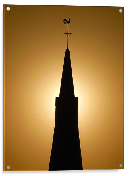 Church Spire Silhouette Acrylic by George Thurgood Howland