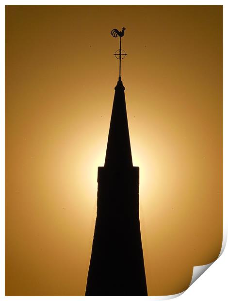 Church Spire Silhouette Print by George Thurgood Howland