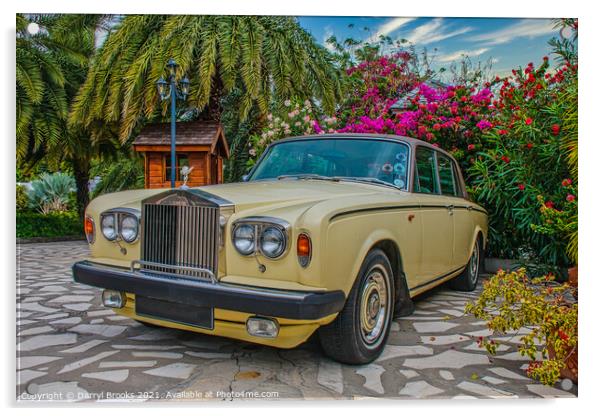 Rolls Royce in Tropical Garden Acrylic by Darryl Brooks