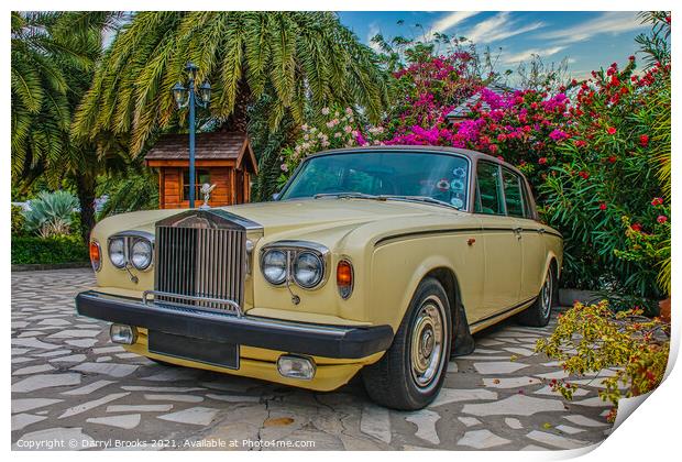 Rolls Royce in Tropical Garden Print by Darryl Brooks