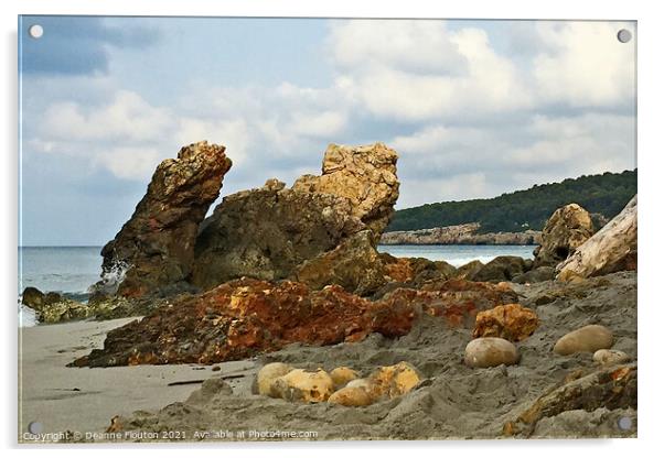 Imposing San Adeodato Rock Menorca Acrylic by Deanne Flouton