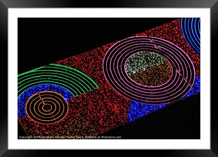 Colorful abstract of Christmas lights decoration Framed Mounted Print by PhotOvation-Akshay Thaker