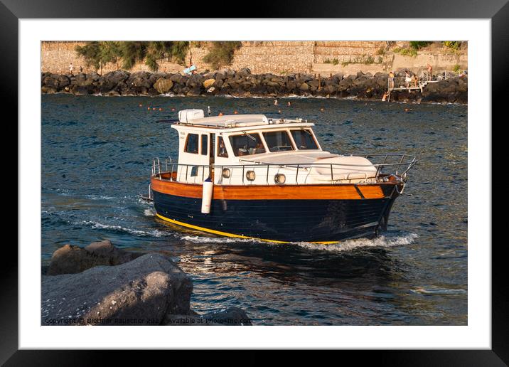 Comena Corallo 37 Gozzo Boat in Massa Lubrense, Italy Framed Mounted Print by Dietmar Rauscher