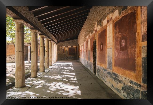 Villa San Marco Portico in Stabiae Framed Print by Dietmar Rauscher