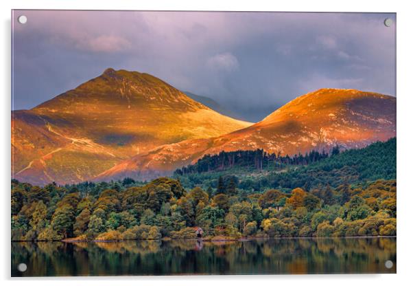 Derwentwater and Catbells Acrylic by John Frid
