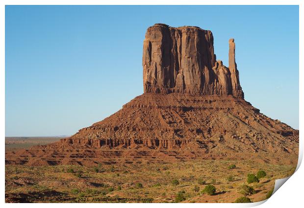 Elephant Butte in Monument Valley Print by Dietmar Rauscher