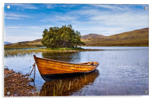 Loch Awe Fishing Boat Acrylic by John Frid