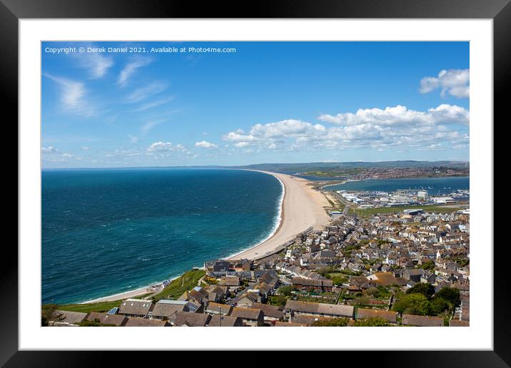 Chesil Beach from Fortuneswell Framed Mounted Print by Derek Daniel