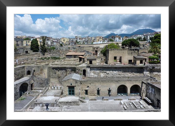 Herculaneum old and New Italy Framed Mounted Print by Diana Mower