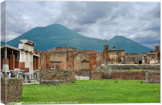 Pompeii and Versuvius Italy Canvas Print by Diana Mower