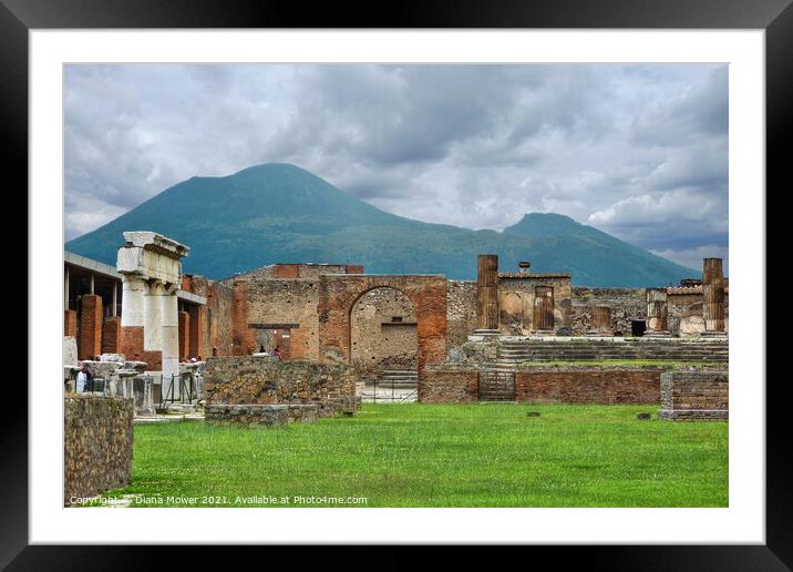 Pompeii and Versuvius Italy Framed Mounted Print by Diana Mower