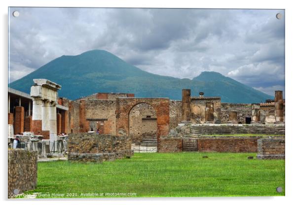 Pompeii and Versuvius Italy Acrylic by Diana Mower