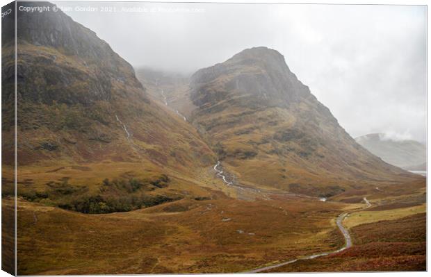 Valley of Glencoe Scotland Canvas Print by Iain Gordon