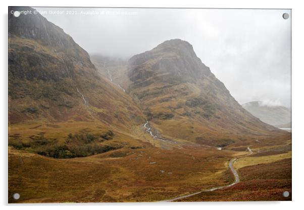 Valley of Glencoe Scotland Acrylic by Iain Gordon