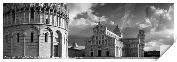Panoramic view of the Leaning Tower, Pisa, Italy Print by Justin Foulkes