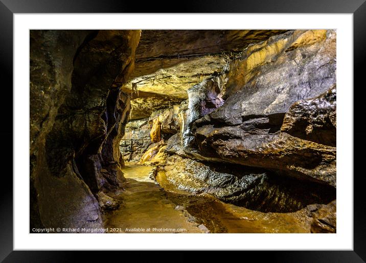 Inside Ingleborough Cave in North Yorkshire Framed Mounted Print by Richard Murgatroyd