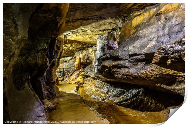Inside Ingleborough Cave in North Yorkshire Print by Richard Murgatroyd