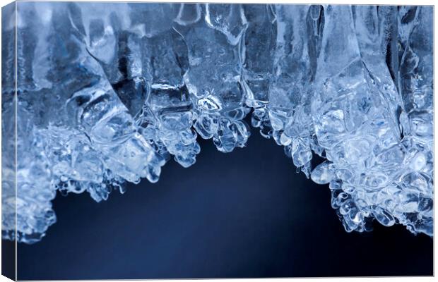 Icicles over River Canvas Print by Arterra 
