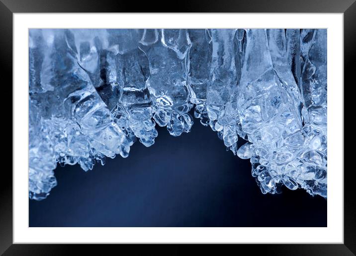 Icicles over River Framed Mounted Print by Arterra 