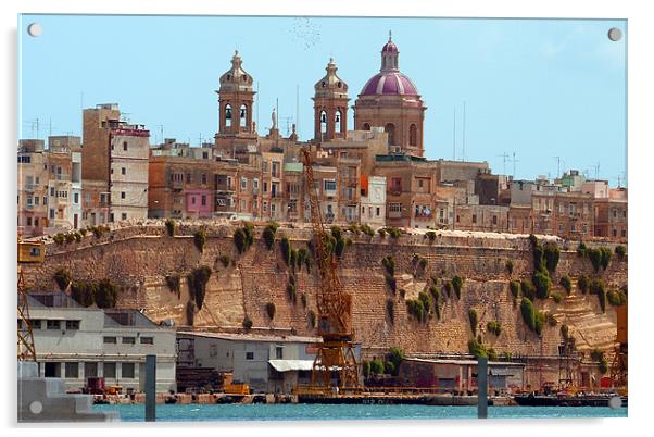 Valetta Grand Harbour Acrylic by Tom Gomez