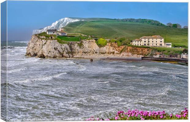 Freshwater Bay Isle Of Wight Canvas Print by Wight Landscapes