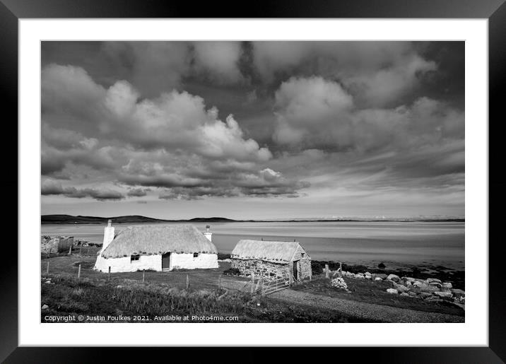 Croft house, North Uist, Outer Hebrides Framed Mounted Print by Justin Foulkes
