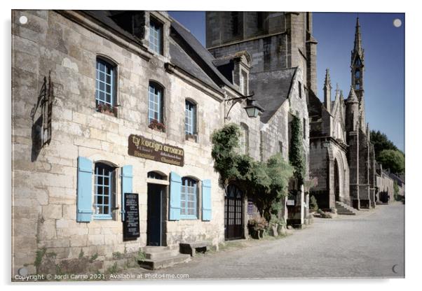 Visit to the medieval town of Locronan, Brittany - 2 Acrylic by Jordi Carrio