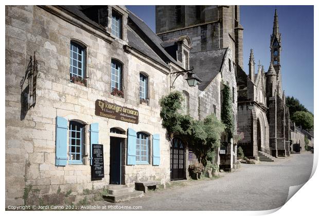 Visit to the medieval town of Locronan, Brittany - 2 Print by Jordi Carrio