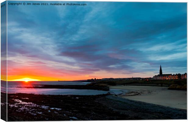 Here comes Sunday Morning at Cullercoats Canvas Print by Jim Jones