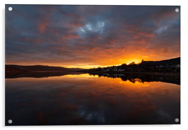 Winter Sunset on Loch Fyne Acrylic by Rich Fotografi 