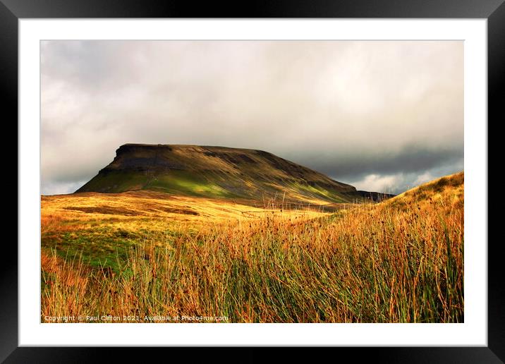 Pen-y-Ghent Framed Mounted Print by Paul Clifton
