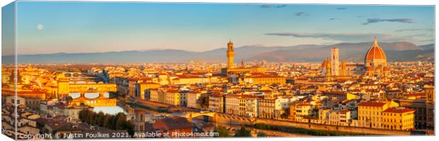 Florence panorama, Tuscany, Italy Canvas Print by Justin Foulkes