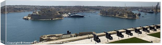 Grand Harbour, Valletta Canvas Print by Howard Corlett